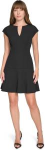 Женское платье-футляр Tommy Hilfiger с расклешенным воротом и облегающим низом на бедрах, Black