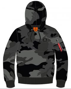 Худи Alpha Industries X-Fit Camo Hoodie, черный/камуфляж