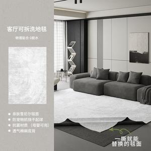AOVOC Ковер 160х230 см съемный и моющийся из грязеотталкивающего шенилла для гостиной, спальни, под диван или журнальный столик, стиль modern light luxury, только верхняя часть