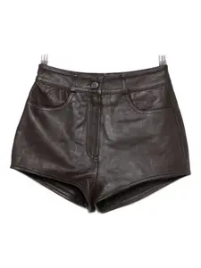 Кожаные шорты Loen с карманами The Frankie Shop, коричневый