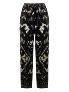 Брюки с принтом по всей поверхности и поясом на завязках Pierre-Louis Mascia, черный
