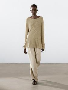 Трикотажный свитер из хлопковой смеси Massimo Dutti, Greenish