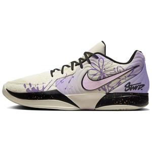 Ja Morant 2 Floral Cushioning, Wear Resistant мужские баскетбольные кроссовки низкие фиолетовые золотые Nike, фиолетовый золотой