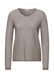 Джемпер MIT STRUKTURSTREIFEN Cecil, темно-коричневый