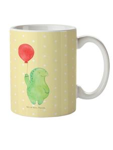 Детская кружка с рисунком черепахи и воздушного шара, без слов, пастельно-желтого цвета Mr. & Mrs. Panda