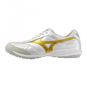 Кроссовки для футбола на искусственном покрытии MORELIA SALA TF Unisex Mizuno, ultra белый pearl x золото
