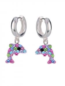 Schmuck23 Серьги в виде дельфина из серебра 925 пробы, 1,0 см x 1,0 см