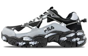 FILA Беговые дышащие поддерживающие низкие повседневные кроссовки Unisex Black White Gray