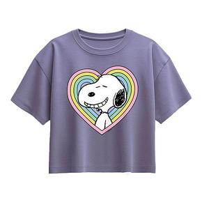 Футболка с принтом Peanuts Snoopy rainbow heart для девочек 7-16 Licensed Character, Periwinkle