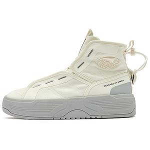 QIAODAN Износостойкие высокие скейтборд кроссовки Women's White Gray