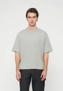 Футболка с логотипом slhboxylogan и круглым вырезом, базовая футболка. Selected, Light Grey Melange