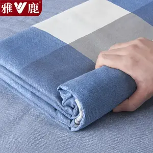 Yalu Простыня 230х240 см из грубого хлопка, комплект из 2 предметов, цвет Blue And White Plaid