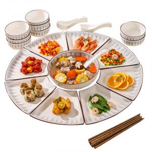 Ceramic Plate Combination KAWASIMAYA, синий