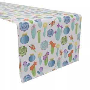 Настольная дорожка, 100 % хлопок, 16x90 дюймов, цветочный сад кактусов.