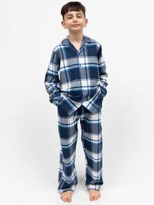Детский комплект пижамы из матового хлопка в клетку Frosty Minijammies, Navy