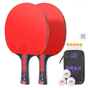 DOUBLE FISH Ракетка для настольного тенниса DOUBLEFISH Unisex Black/Red Double Rackets+33 Pcs Samsung Training Balls