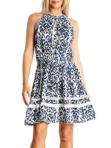 Мини-платье-трансформер с бретелью через шею La Moda Clothing, синий