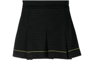 Юбка-мини плиссе с контрастной отделкой GANNI, черный