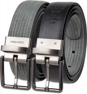 Мужской двусторонний ремень Calvin Klein 2-в-1 - универсальный стиль для работы и выходных, Blue/Black Textured