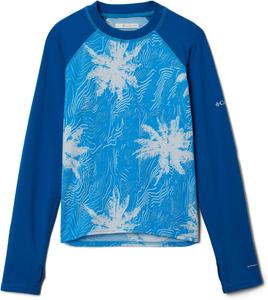 Футболка Columbia Baby-Boys Sandy Shores Printed Long Sleeve Sunguard, Compass Blue Topo Palms/Bright Indigo