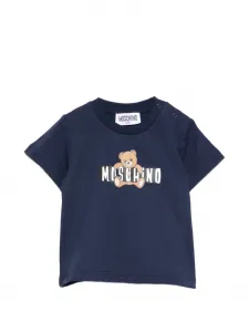 Футболка с медвежьим мотивом Moschino Kids, синий