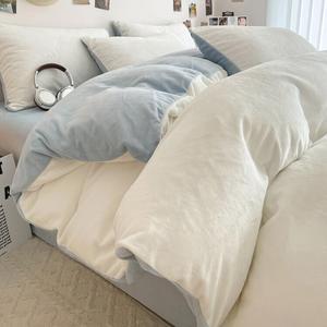 Disney Постельное белье, простыня, пододеяльник 150x200 см, молочный бархат, беби-блю