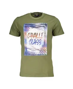Зеленая хлопковая мужская футболка Cavalli Class, зеленый