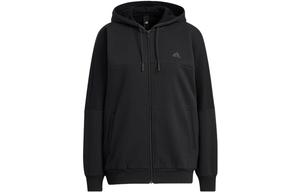 Толстовка с капюшоном Wording Oversize Fit Full Zip с флисом, черная Adidas