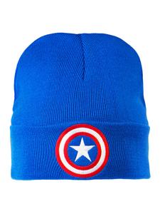 Вязаная шапка Капитан Америка - логотип синего цвета Logoshirt