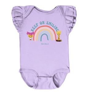 Боди с рукавами-крылышками Mini smiley keep on smiling rainbow The Juniper Shop, Lavender