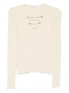 Свитер с цепочкой Patrizia Pepe, нейтральный