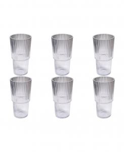 Набор из 6 больших бокалов с рифленой поверхностью Abode Homewares, прозрачный