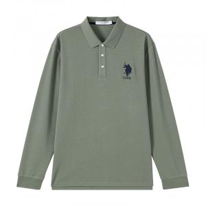 Мужская поло U.S. POLO ASSN., серый/зеленый