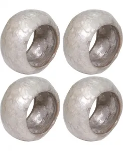 Набор из 4 колец для салфеток из текстурированного перламутра Saro Lifestyle, серебряный