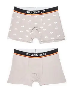 Набор из двух мужских боксеров серого трикотажа Spagnolo, серый