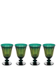 Набор Prism из четырех бокалов для вина L'Objet, зеленый