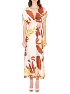 Шелковое платье макси Donna Secret Mission, цвет Brown Tropical