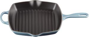 Сковорода-гриль Le CreusetSignature из чугуна, квадратная, 26 см, подходит для всех типов плит, включая индукционные, 2,86 кг, цвет шамбре, 20183264340422