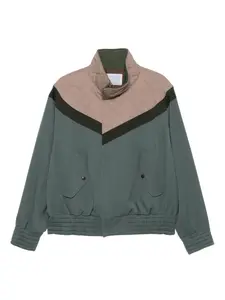 Куртка на молнии с простеганными вставками Kolor, зеленый