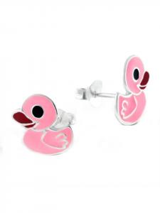Schmuck23 Серебряные серьги в виде утки, 925 пробы, 0,7 см x 0,8 см