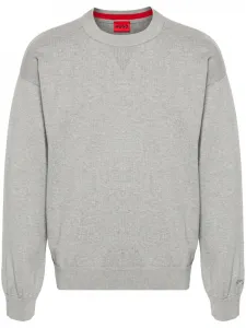 Джемпер с вышитым логотипом HUGO, серый