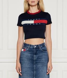 Футболка Tommy Jeans Cropped Fit, темно-синий