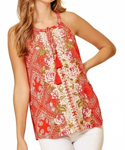 Плюсовая майка-бандана с вышивкой ANDREE BY UNIT, красный