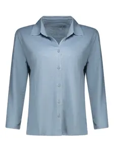 Застёгивающийся топ с воротником Majestic Filatures, синий