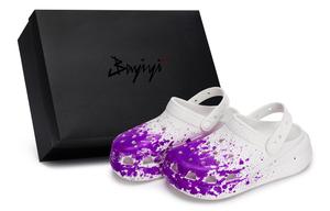 Crocs Сабо Crush Clog унисекс белого и фиолетового цвета