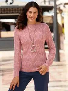 Вдохновение Вязаный свитер "Пуловер" Inspirationen, розовый