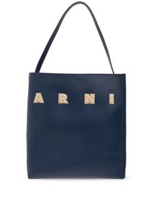 Marni сумка-тоут с нашивкой-логотипом, синий