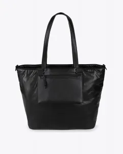 Сатинированная сумка-шоппер через плечо с деталями из искусственной кожи Lola Casademunt, черный