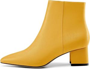 Женские ботинки Castamere с широким каблуком, заостренным носком, на молнии, высота каблука 5 см, Yellow