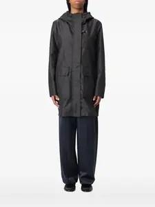 Парка с капюшоном и застежкой на крючки Fay, черный